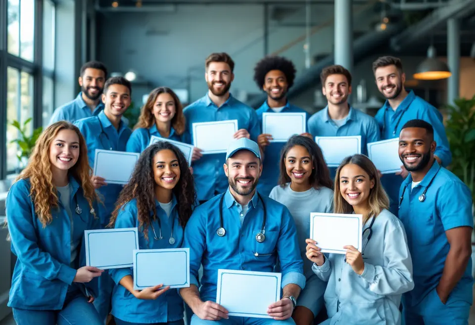 Grupo de profissionais de TI certificados