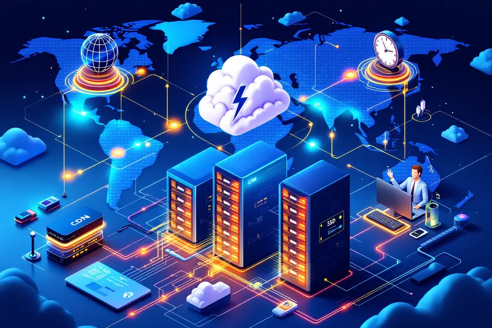 Data center moderno de hospedagem de sites com servidores de alto desempenho