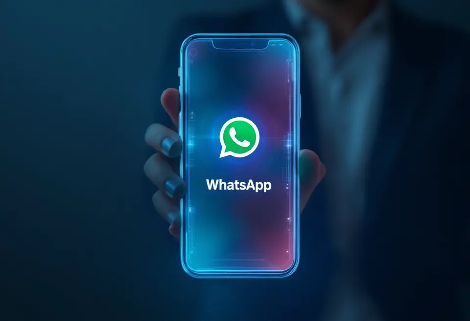 Celular exibindo o aplicativo WhatsApp